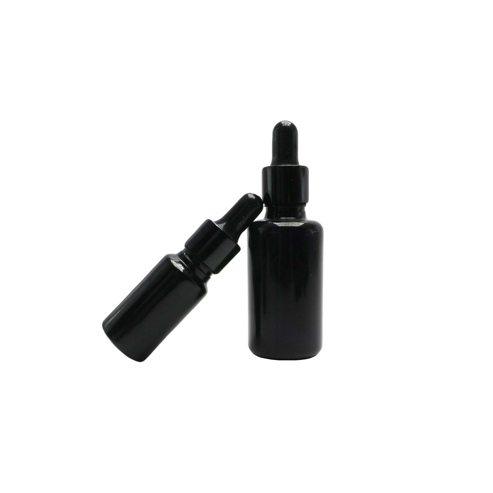 CBD oil facial packaging 5ml 10ml 15ml 20ml 30ml 50ml 100ml massage oil black glass dropper bottle VJ-CC252