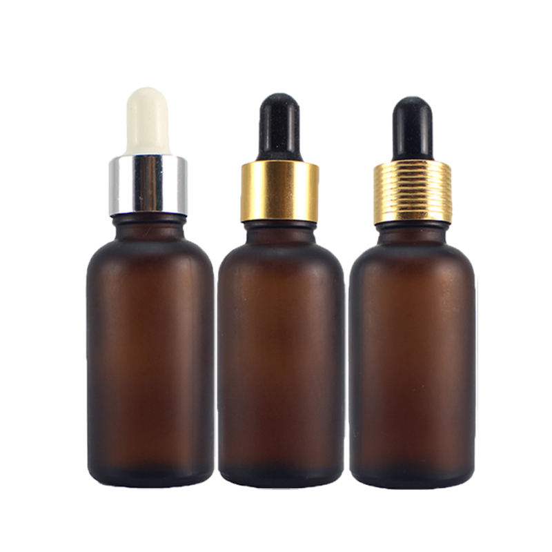 CBD oil glass dropper bottle with dropper 30ml amber matte essential oil tinture bottle with glass pipette