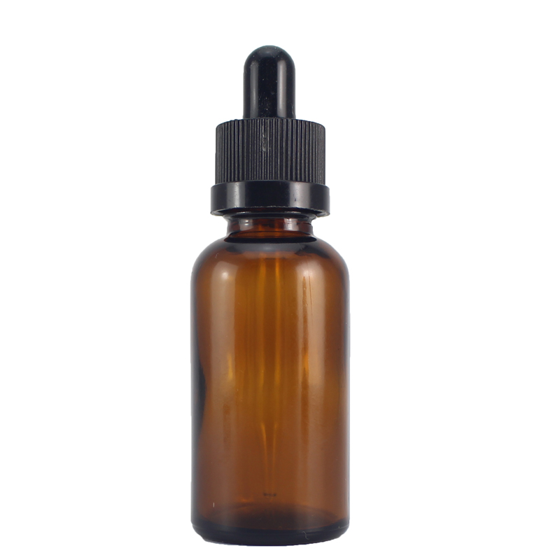 CBD oil glass dropper bottle with dropper 30ml amber matte essential oil tinture bottle with glass pipette
