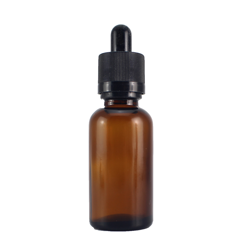 CBD oil glass dropper bottle with dropper 30ml amber matte essential oil tinture bottle with glass pipette