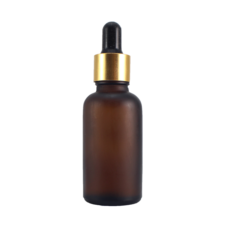 CBD oil glass dropper bottle with dropper 30ml amber matte essential oil tinture bottle with glass pipette