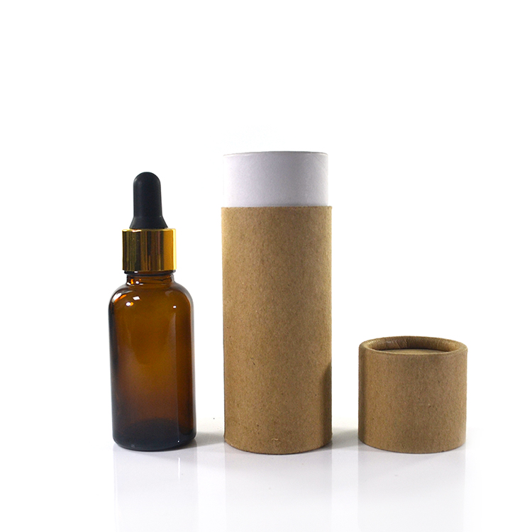 CBD oil package 5ml 10ml 15ml 20ml 30ml 50ml 100ml essential oil serum amber glass dropper bottle with bamboo cap paper tube