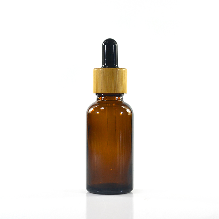 CBD oil package 5ml 10ml 15ml 20ml 30ml 50ml 100ml essential oil serum amber glass dropper bottle with bamboo cap paper tube