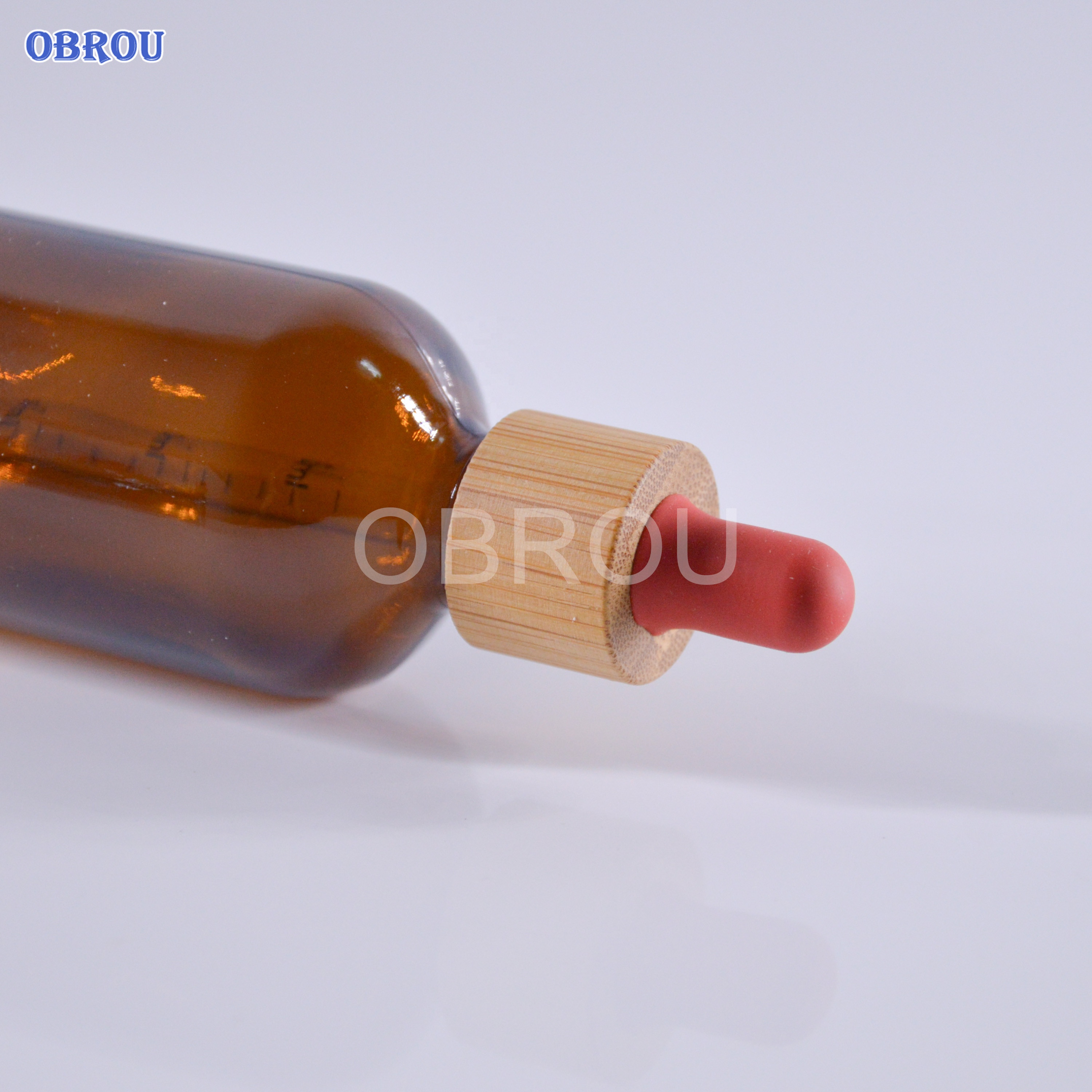 CBD oil package 5ml 10ml 15ml 20ml 30ml 50ml 100ml essential oil serum amber glass dropper bottle with bamboo cap