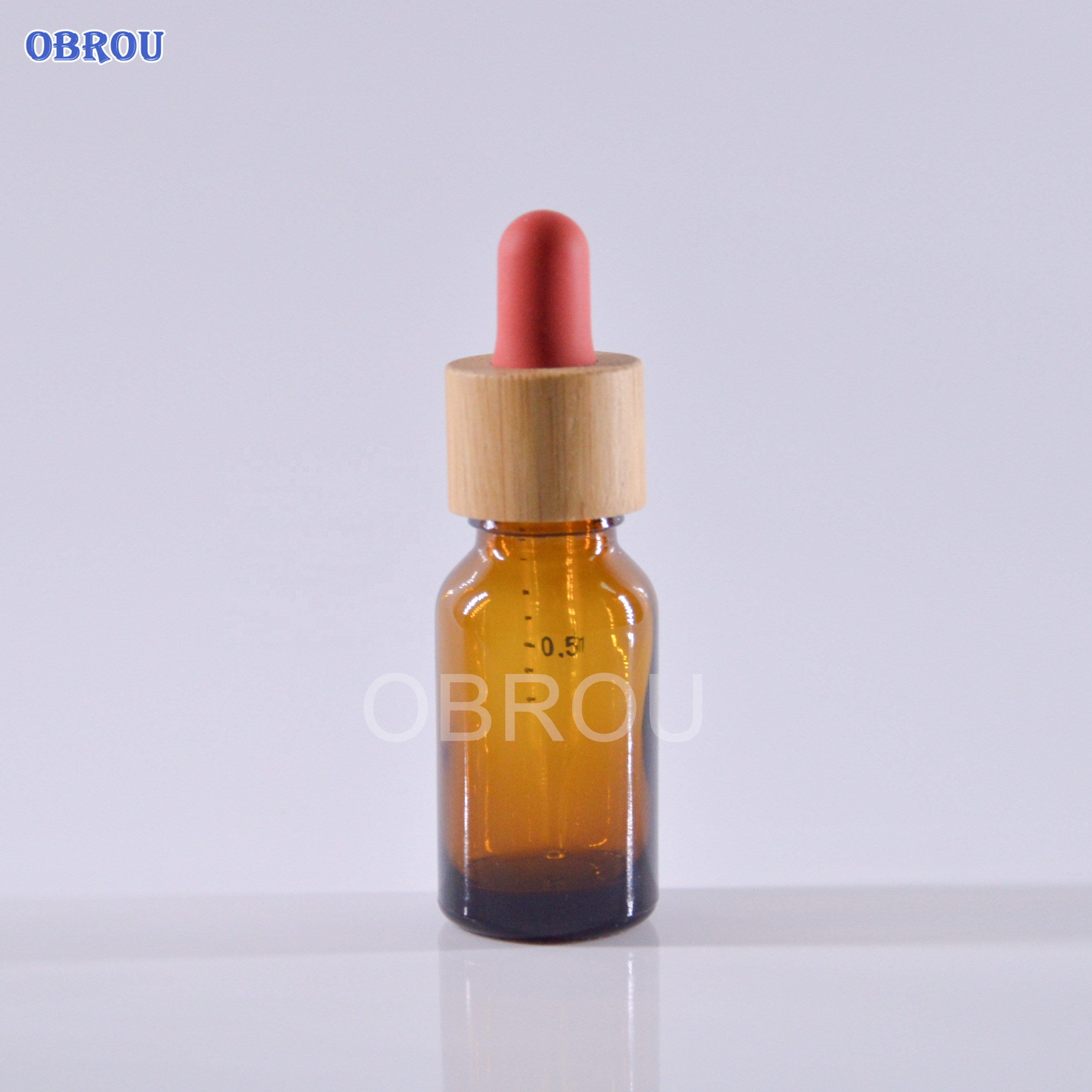 CBD oil package 5ml 10ml 15ml 20ml 30ml 50ml 100ml essential oil serum amber glass dropper bottle with bamboo cap
