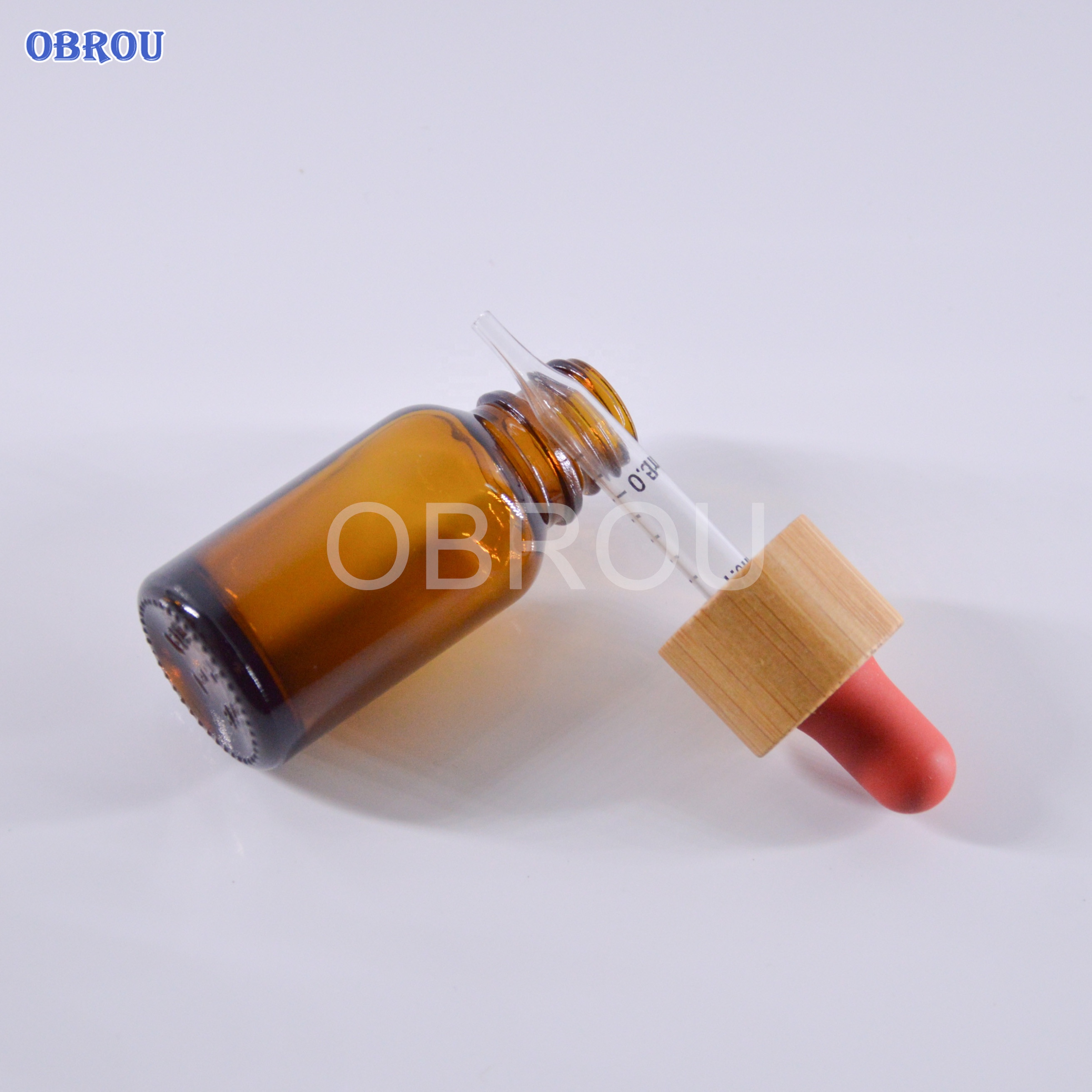 CBD oil package 5ml 10ml 15ml 20ml 30ml 50ml 100ml essential oil serum amber glass dropper bottle with bamboo cap