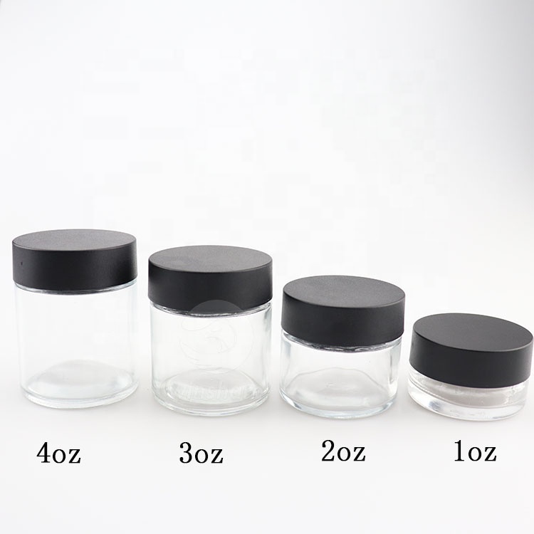 CBD oil smell proof glass jar with child resistant cap