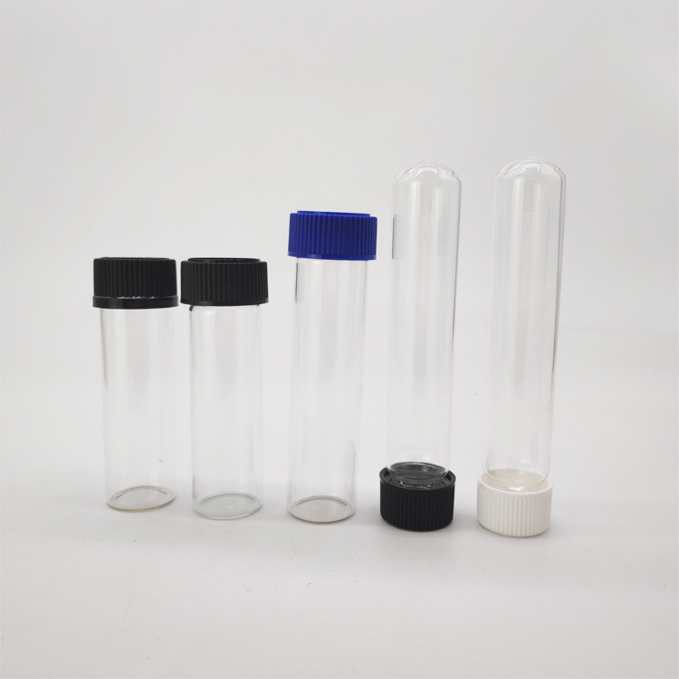 CBD packaging glass child proof bottles glass tubes with child resistant aluminum cap