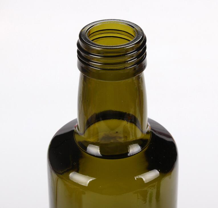 CE Certificate Round dark green Glass Essential Oil Bottle Vinegar Bottle olive oil glass bottle 1212