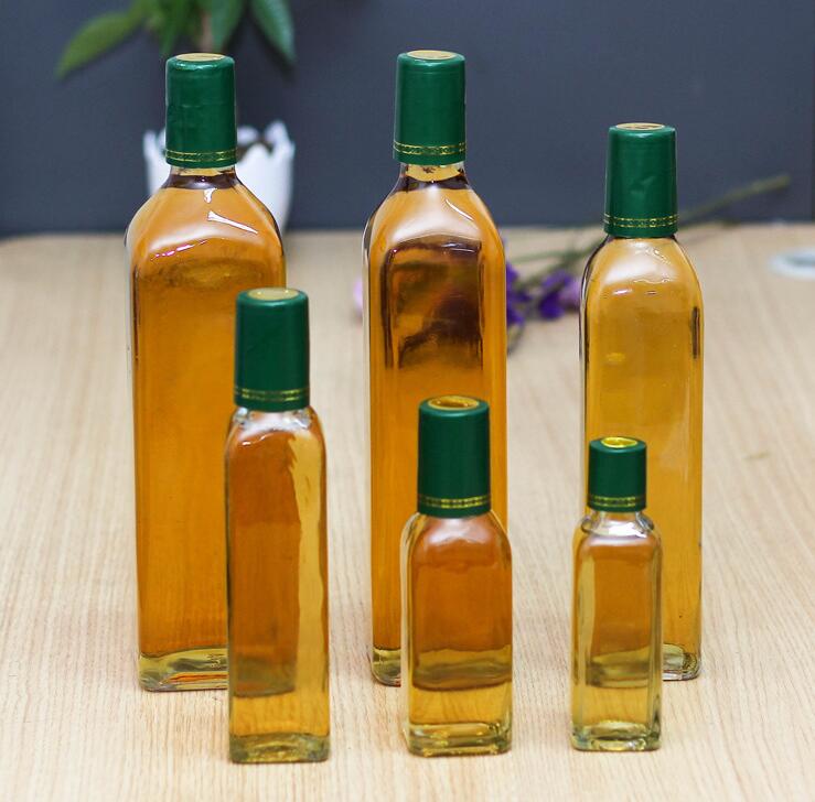 CE Certificate Square Clear Glass Essential Oil Bottle Vinegar Bottle olive oil glass bottle1209