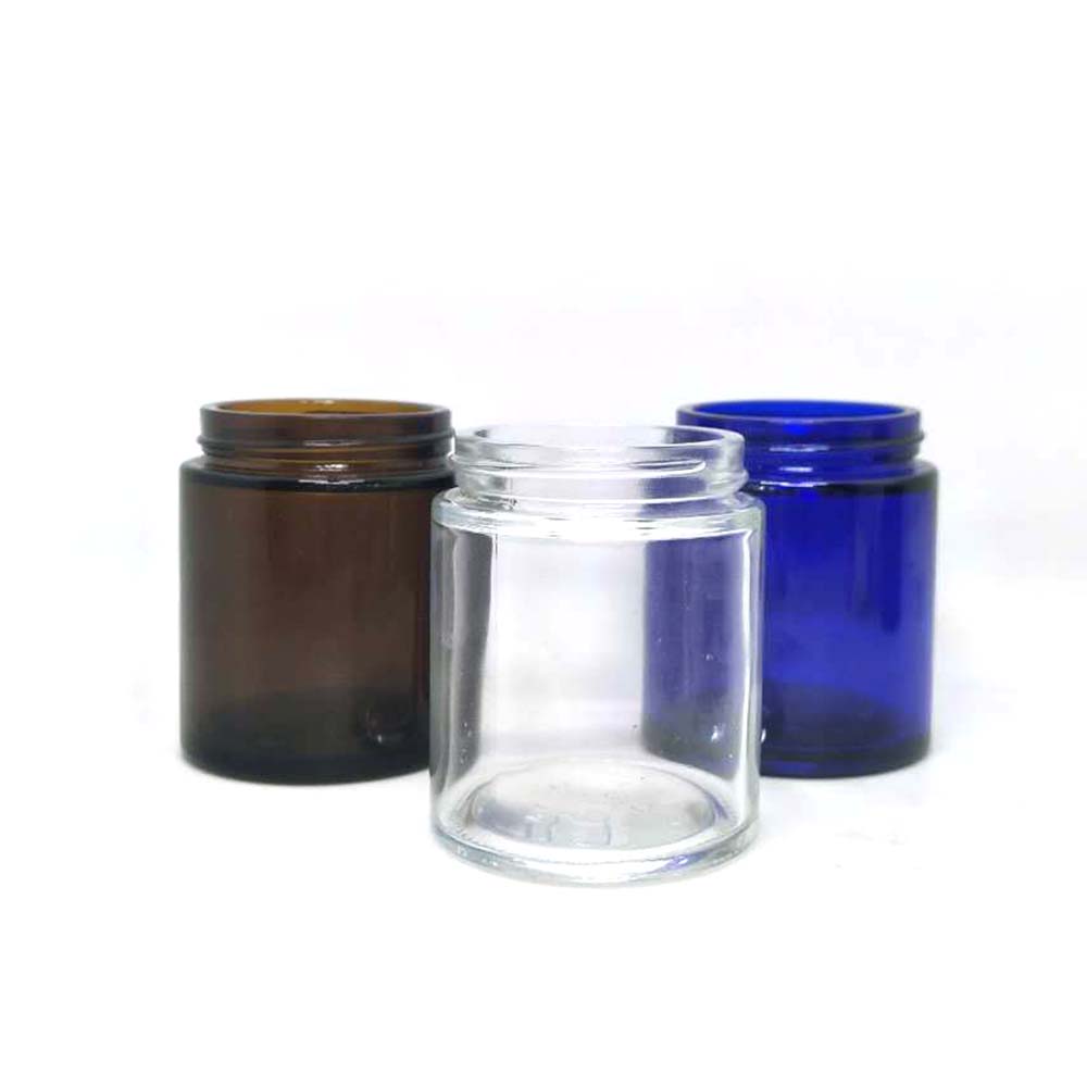 CE certificated Various Specifications Amber Glass Cream/Cosmetic Jar with plastic lids for luxury cosmetic jar set 100g