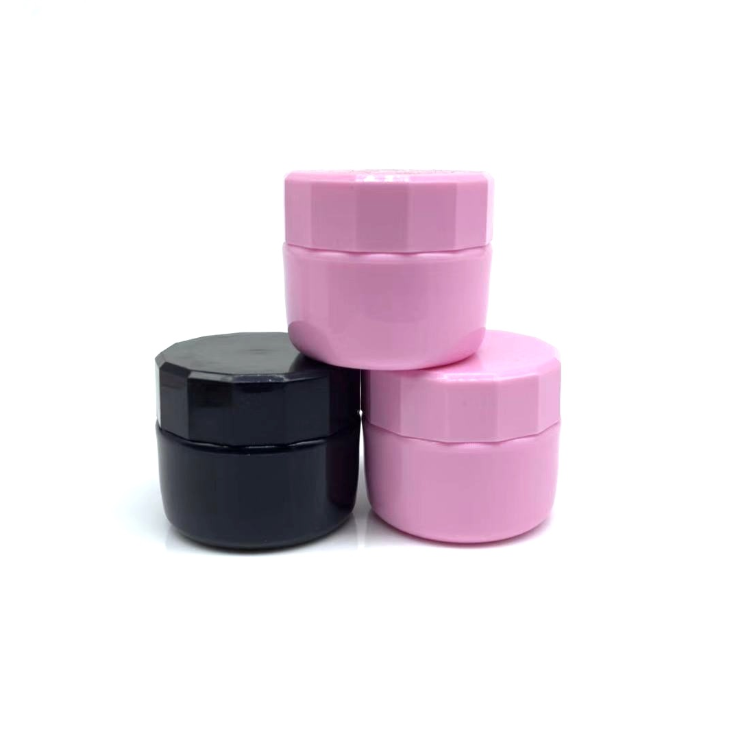 CHEAP  free sample small empty 5 g 10g 15 gram cosmetic packaging jar pink black glossy uv gel container plastic lid cream jar