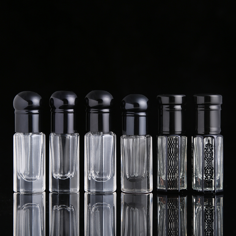 CJ- 2021Hot Sale New Arrived 3ml 6ml 12ml Octagon Mold Empty Glass Oud Oil Bottles With Different Cap