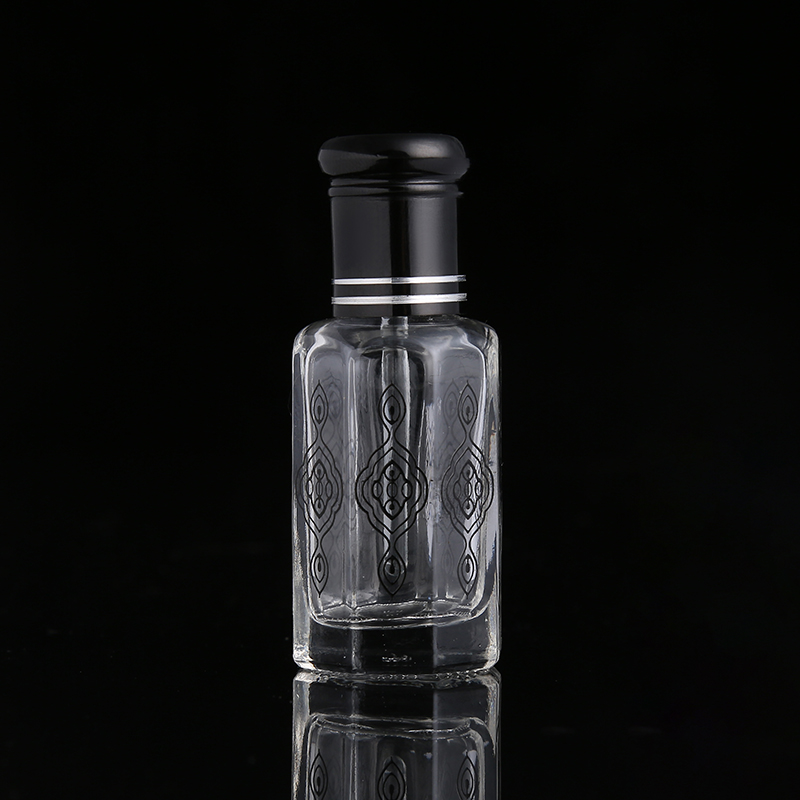 CJ-3ml 6ml 12ml Roll On Hot Stamping Octagon Empty Essential Oil Perfume Bottle Attar Glass Bottles