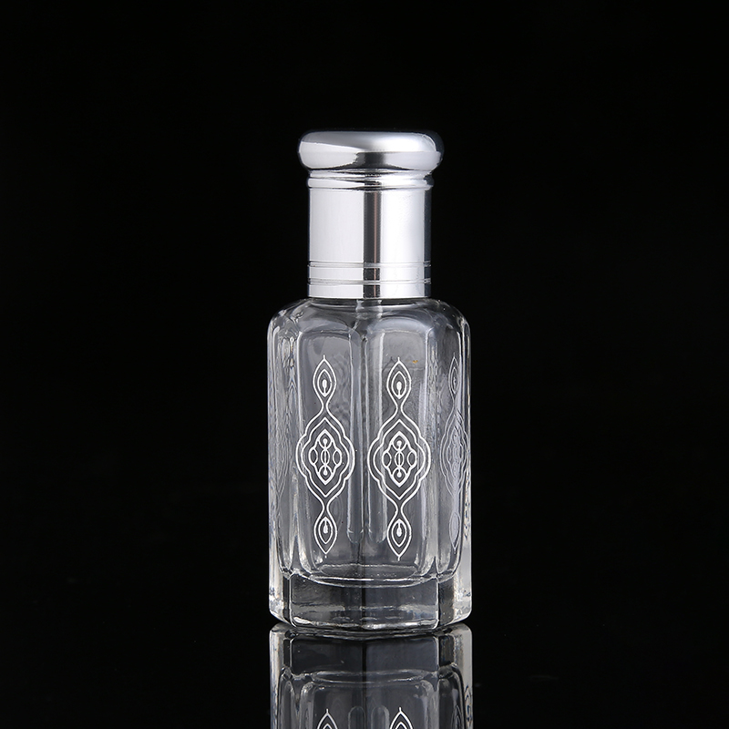 CJ-3ml 6ml 12ml Roll On Hot Stamping Octagon Empty Essential Oil Perfume Bottle Attar Glass Bottles