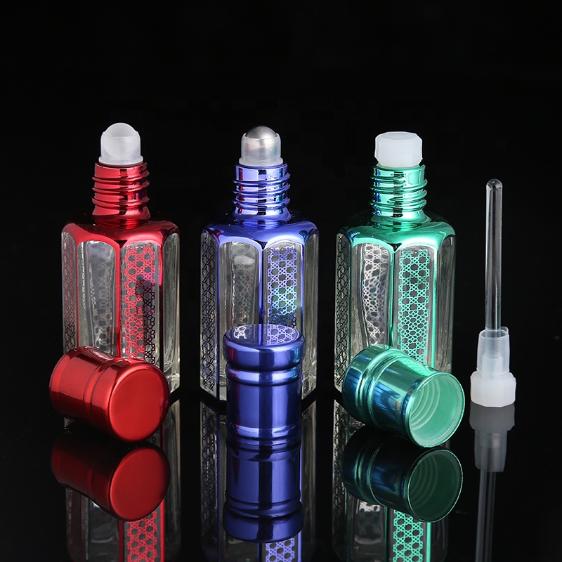 CJ-Factory Direct Sale 3ml 6ml 12ml Fancy Attar Oud Glass Bottles Perfume Oil Bottles WIth Glass Stick