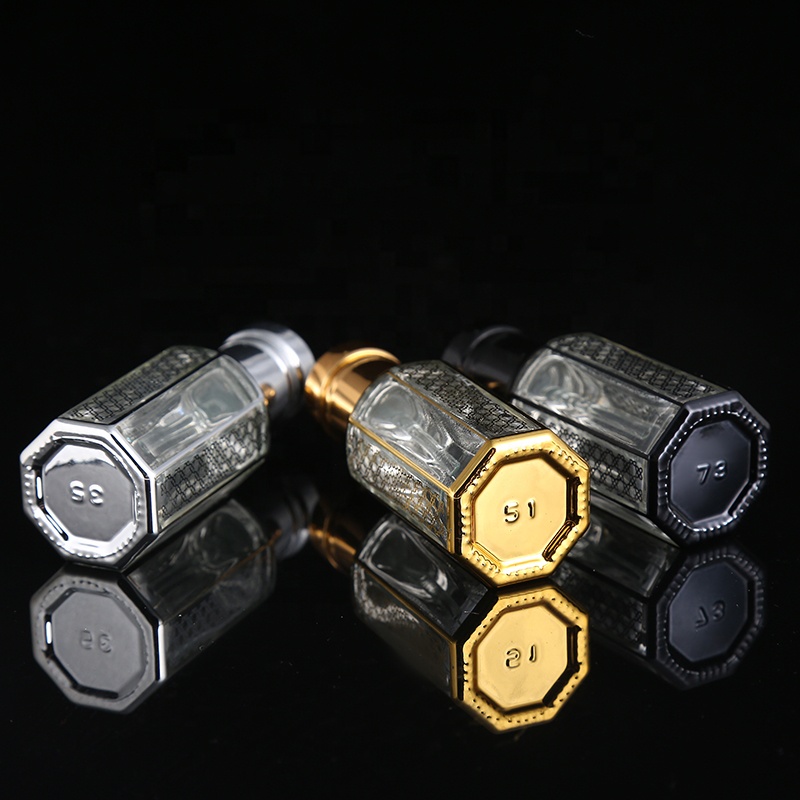 CJ-Factory Direct Sale 3ml 6ml 12ml Fancy Attar Oud Glass Bottles Perfume Oil Bottles WIth Glass Stick