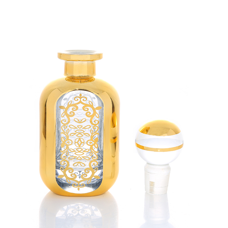 CJ-Fancy Arabic Style Empty Gold Painting Attar Glass Bottle 150ML For Oud / Perfume