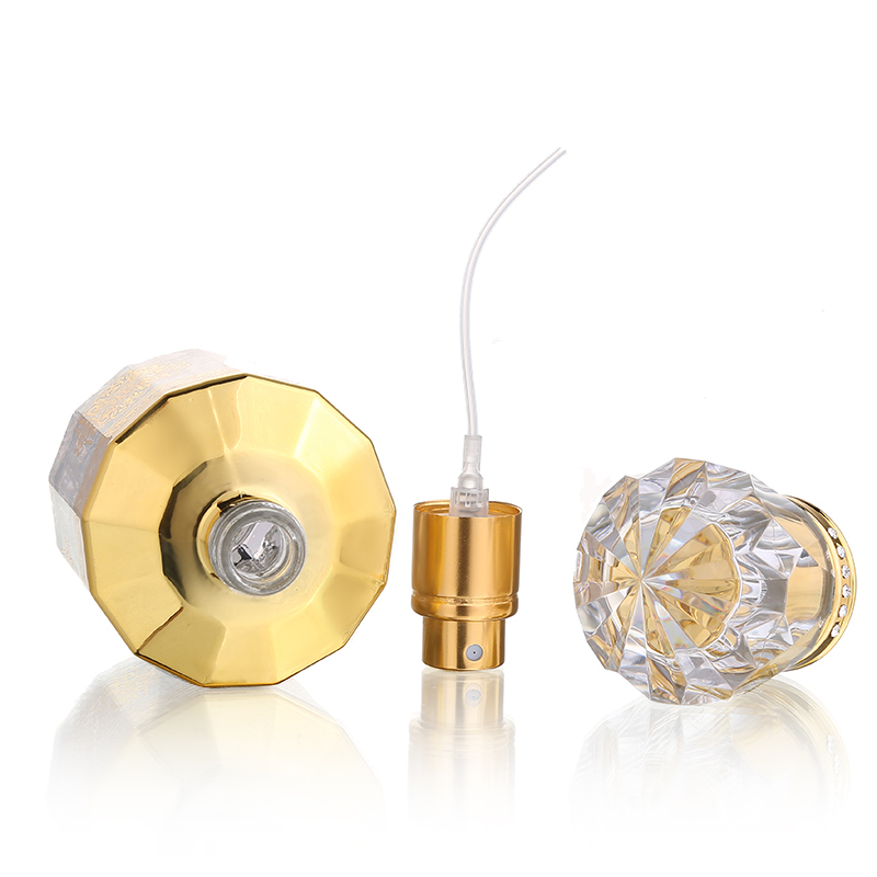 CJ- Fancy Custom Gold UV Printing 40ML Attar Empty Pump Spray Essential Oil Glass Perfume Bottles
