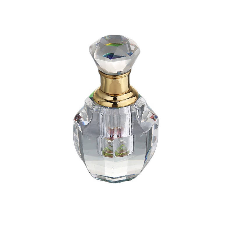 CJ-High End Facy Etched 3ml Dome ClearCrystal Glass Perfume Bottle With Packing Box