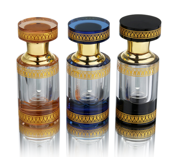 CJ-Hot Selling New Design 3ml Colorful Glass  Essential Oil Bottle  Manufacturer Optical Cute Empty Crystal  Perfume Bottles