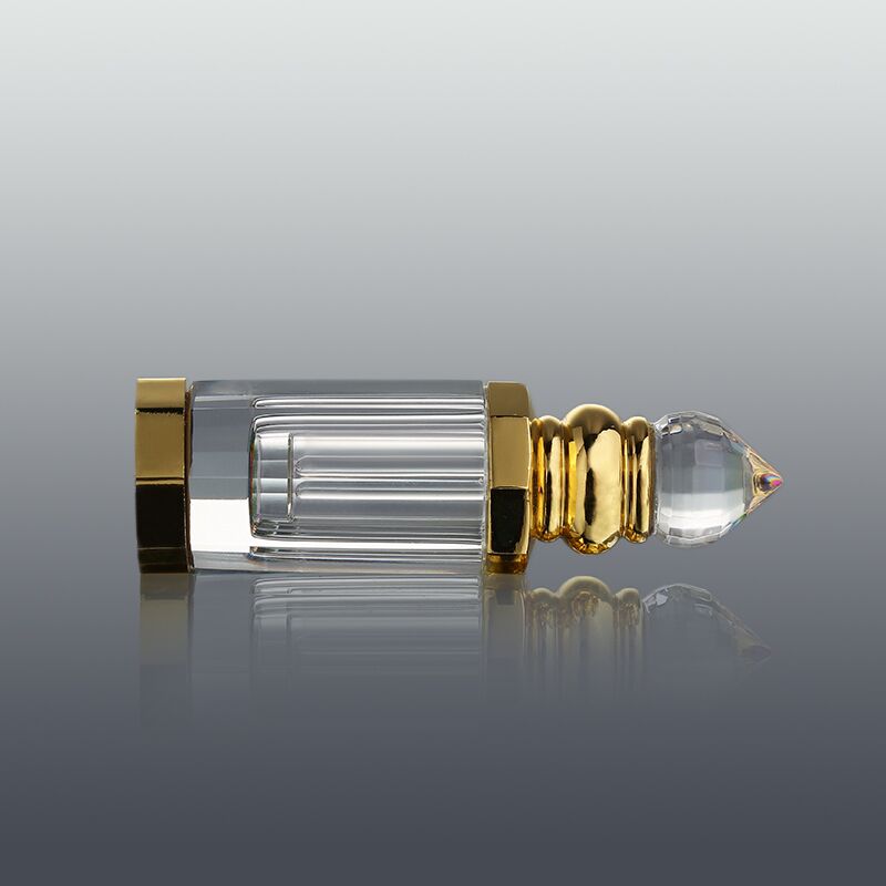 CJ-Luxury High Quality Round Etched Decorative 3ML Small Empty Crystal Essential Oud Oil Bottles