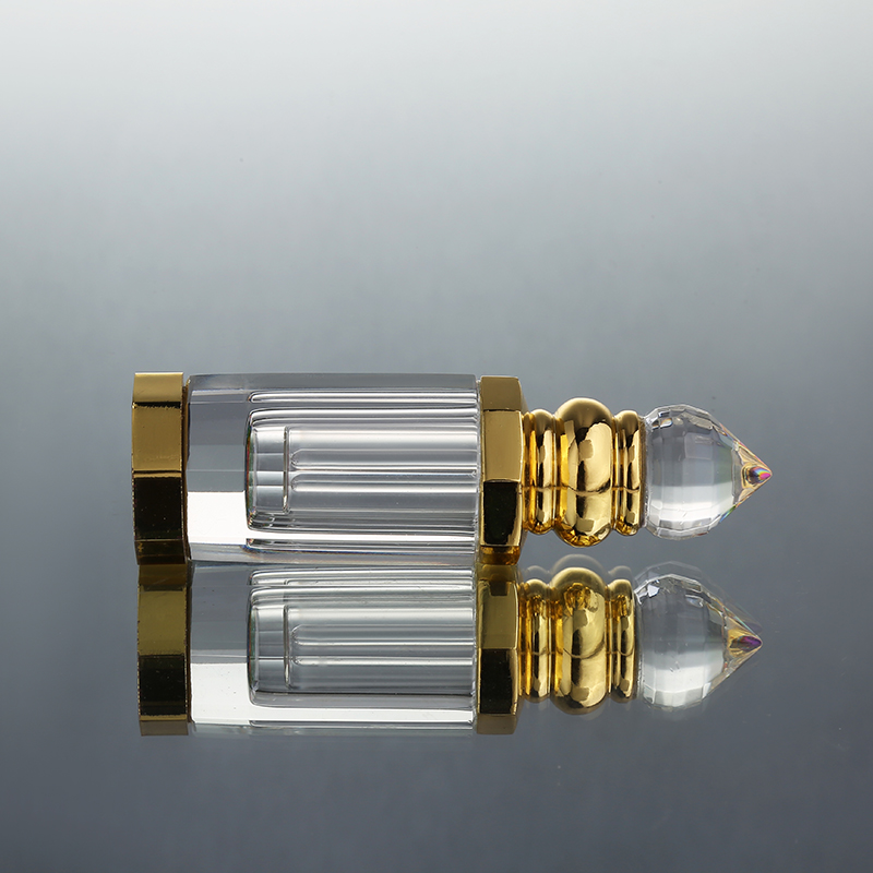 CJ-Luxury High Quality Round Etched Decorative 3ML Small Empty Crystal Essential Oud Oil Bottles