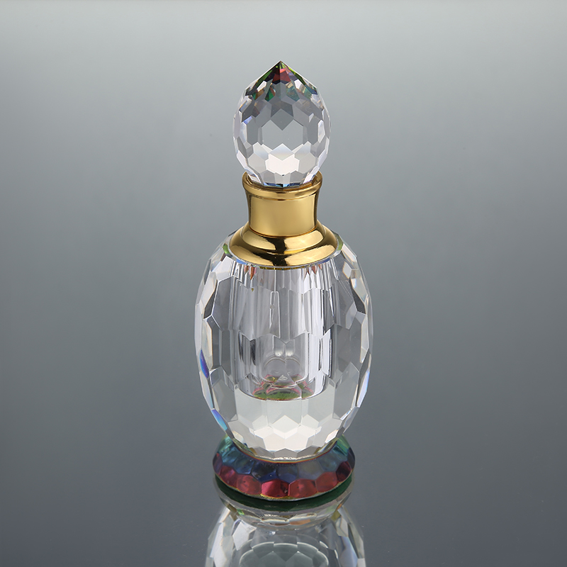 CJ-Luxury Round Shaped Clear 6ml Crystal Elegant Dropper Essential Oil Perfume Bottles