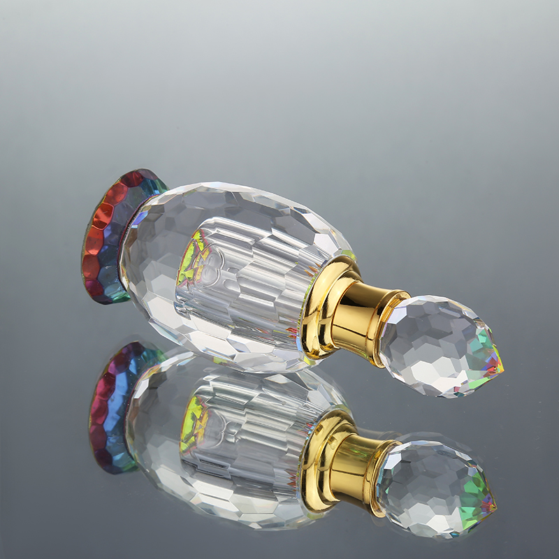 CJ-Luxury Round Shaped Clear 6ml Crystal Elegant Dropper Essential Oil Perfume Bottles