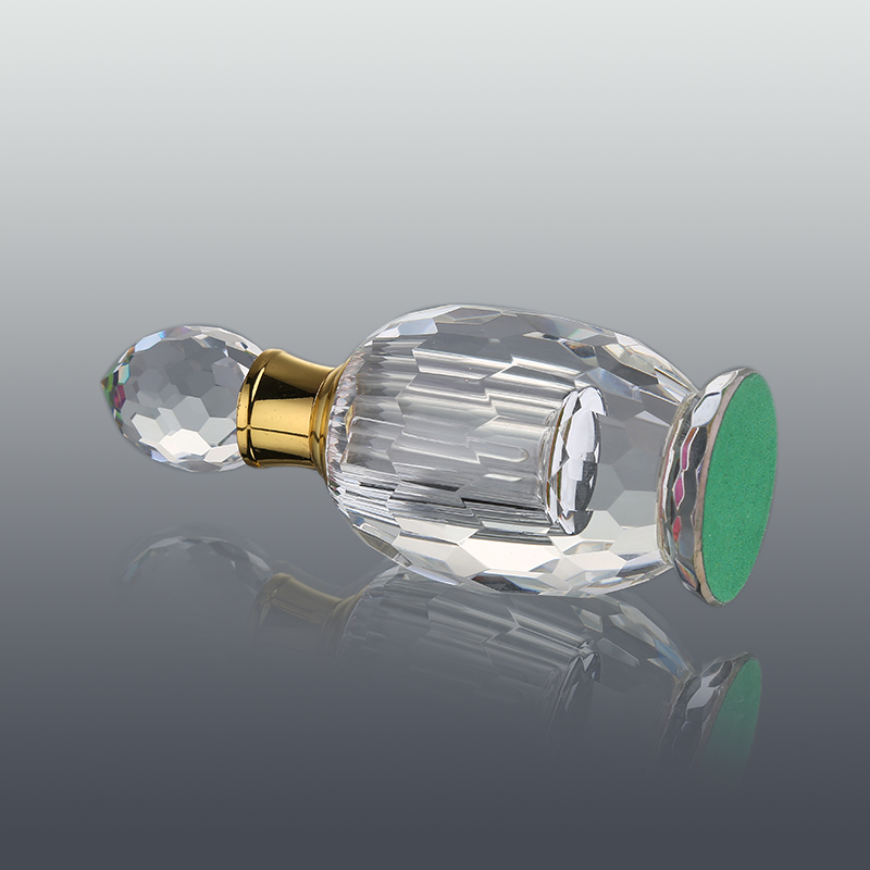 CJ-Luxury Round Shaped Clear 6ml Crystal Elegant Dropper Essential Oil Perfume Bottles