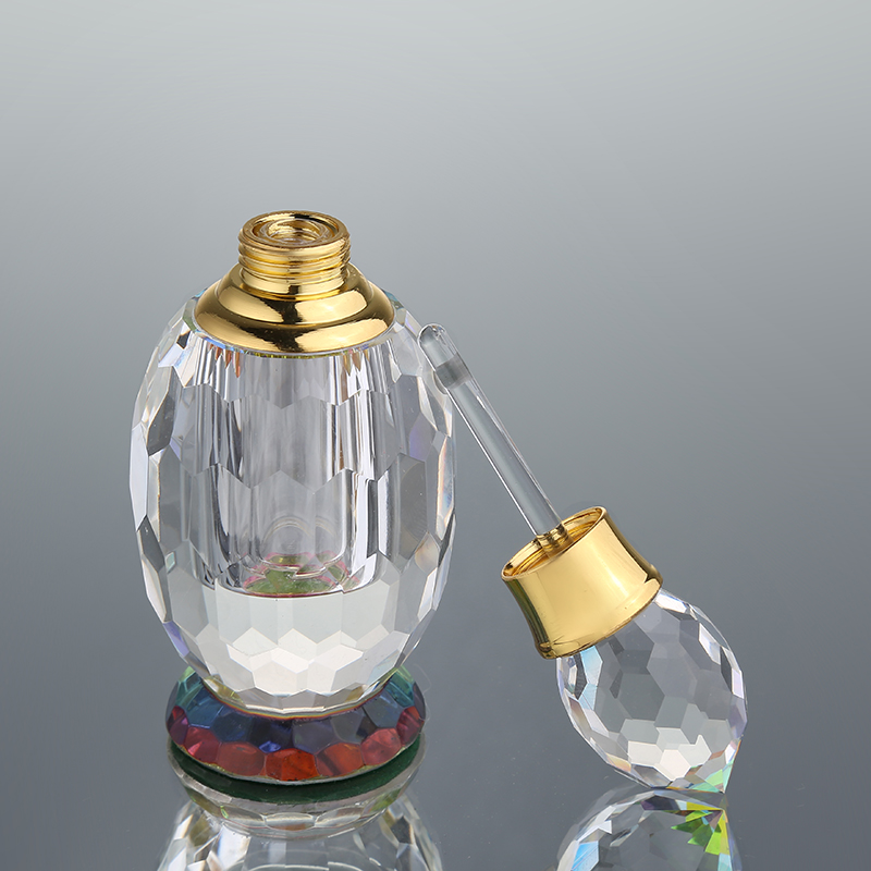 CJ-Luxury Round Shaped Clear 6ml Crystal Elegant Dropper Essential Oil Perfume Bottles