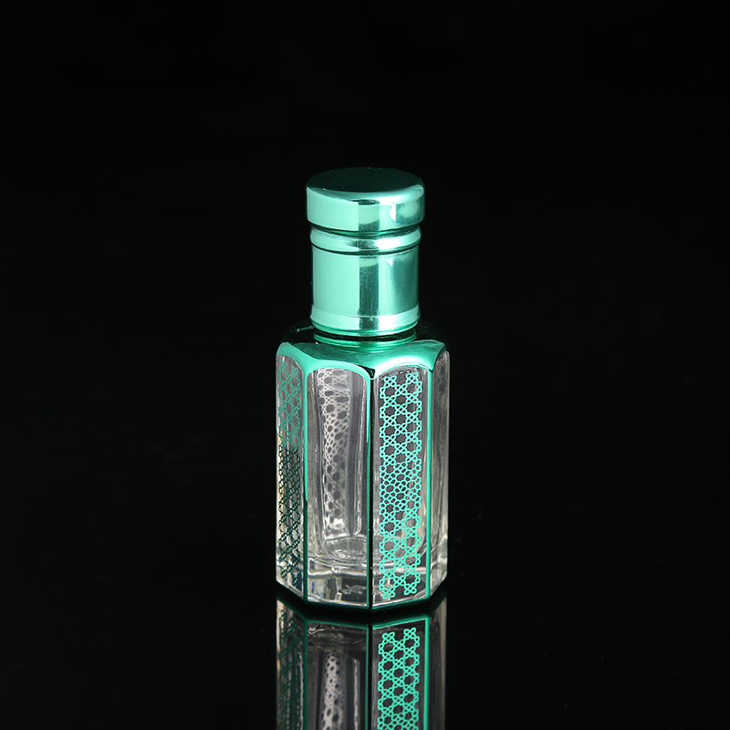 CJ-Mini 3ml 6ml 12ml Colorful UV Plating Fancy Empty Glass Attar Bottle For Arabic Oud Oil