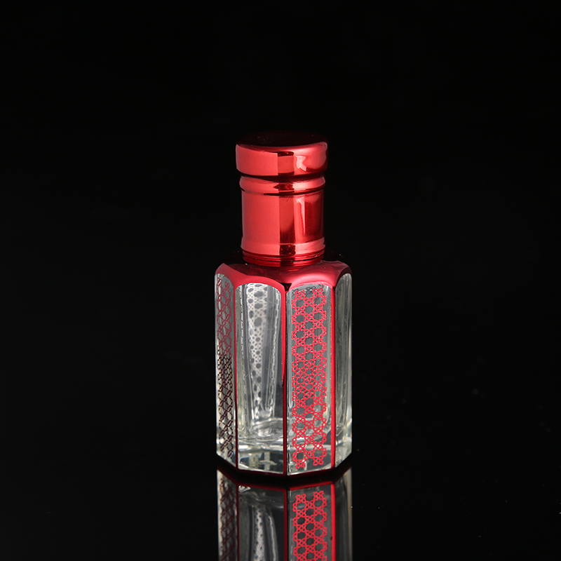 CJ-Mini 3ml 6ml 12ml Colorful UV Plating Fancy Empty Glass Attar Bottle For Arabic Oud Oil