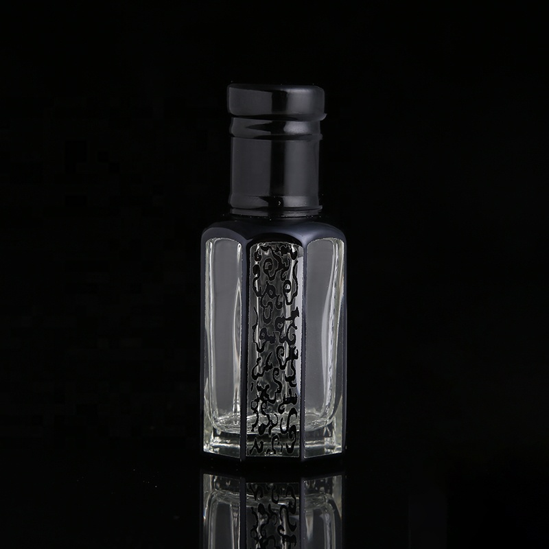 CJ-New Design 3ml 6ml 12ml Empty UV Printing Attar Glass Bottle Arabic Oud Oil Perfume Bottles With Aluminum Cap