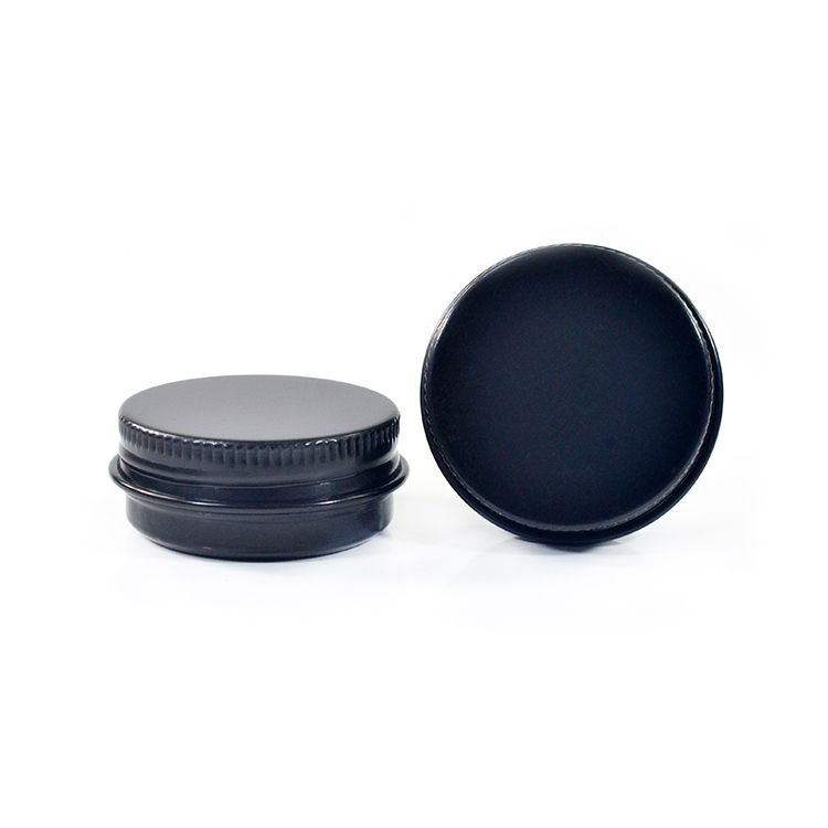 CJOEM top quality 15ml 30ml 50ml cosmetic cream black aluminum jar with screw cap