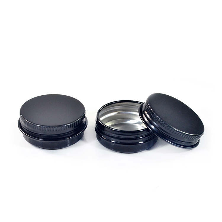 CJOEM top quality 15ml 30ml 50ml cosmetic cream black aluminum jar with screw cap