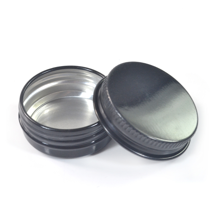 CJOEM top quality 15ml 30ml 50ml cosmetic cream black aluminum jar with screw cap