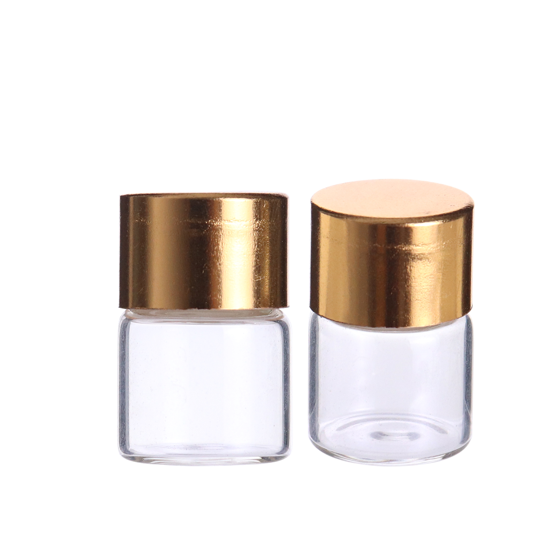 CN 1ml 2ml amber clear small tubular glass vials bottles small sample jar containers with stopper and cap