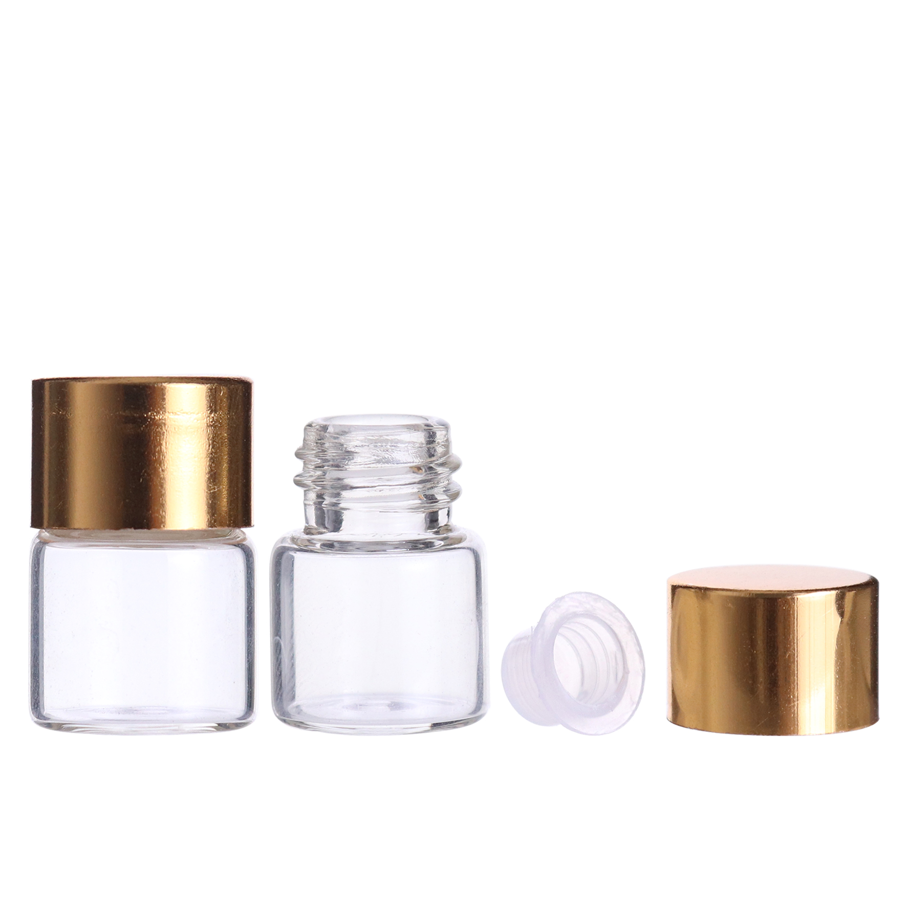 CN 1ml 2ml amber clear small tubular glass vials bottles small sample jar containers with stopper and cap