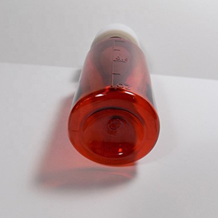 CR Caps Pharmacy Bottle Oval Plastic Bottles 4OZ Liquid Medicine Bottle with Tick Mark