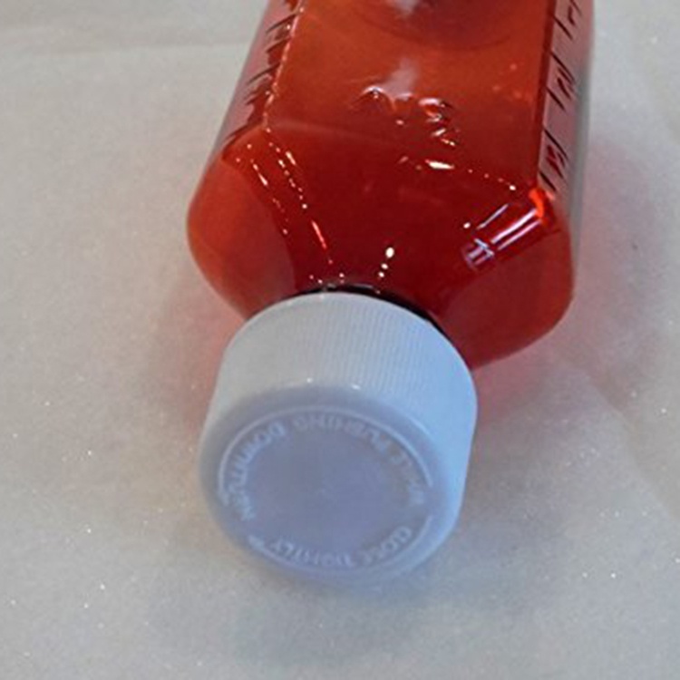 CR Caps Pharmacy Bottle Oval Plastic Bottles 4OZ Liquid Medicine Bottle with Tick Mark