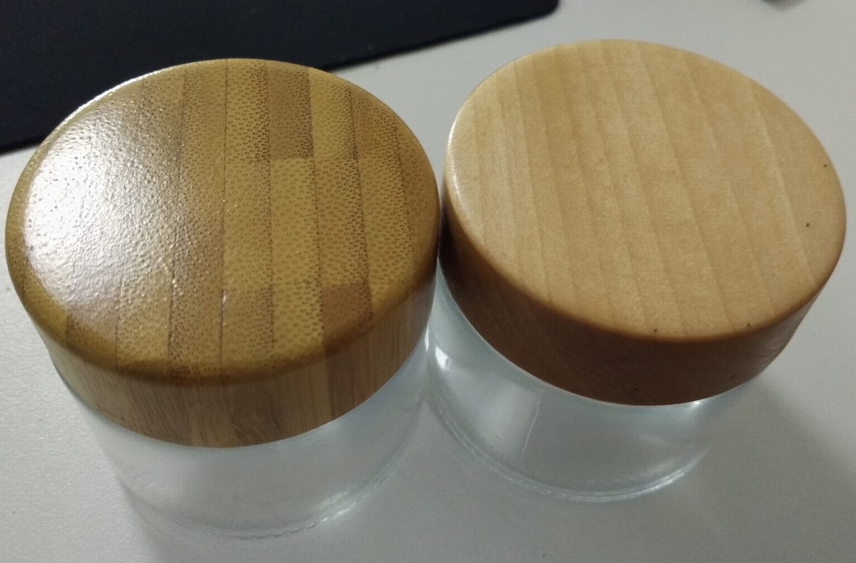 CUSTOM Child Proof Resistant Food Grade Glass Jar Bottle Weed Concentrate Container with Childproof Wooden Bamboo