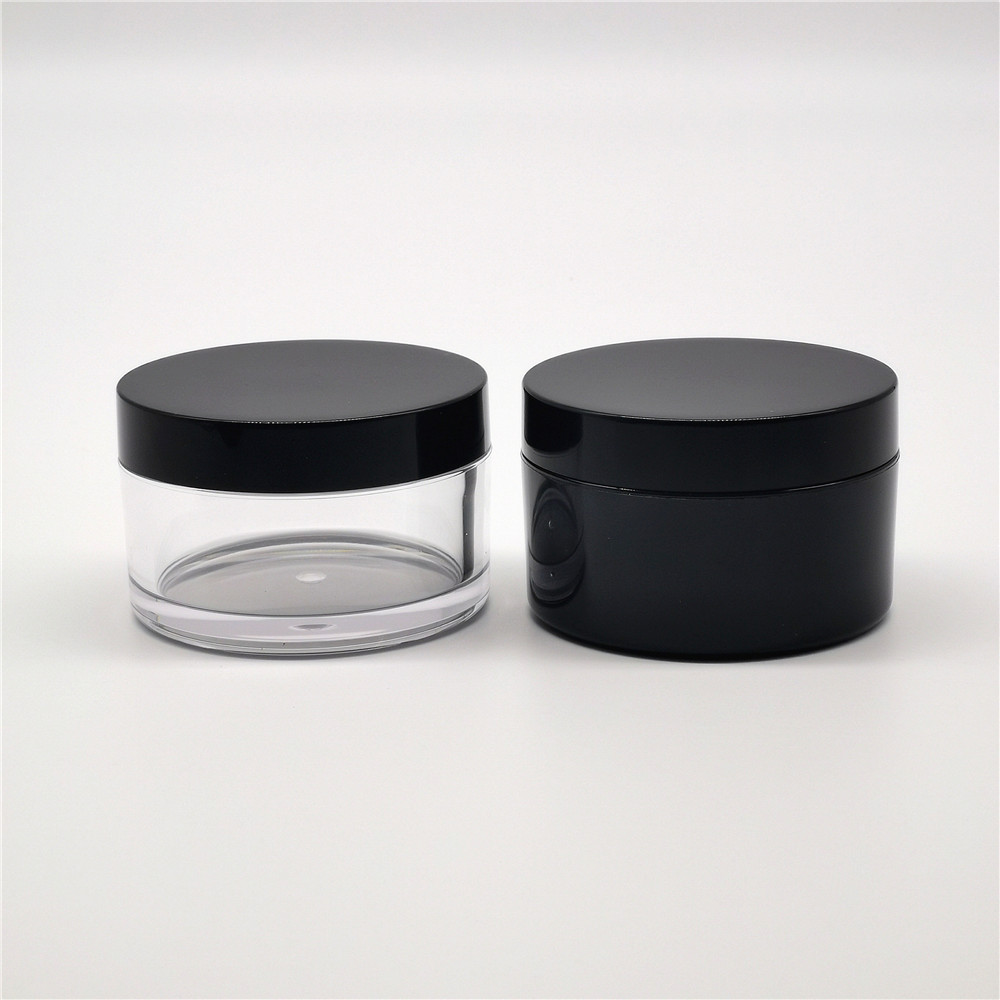 CUSTOM Empty 50ml Clear Acrylic Plastic Containers Cosmetic Round Jar Plastic