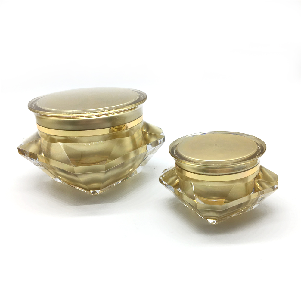 CUSTOMIZED!! Gold 5g Cosmetic Luxury Cream Jar Diamond Shape Special Cream Container for Eye Cream