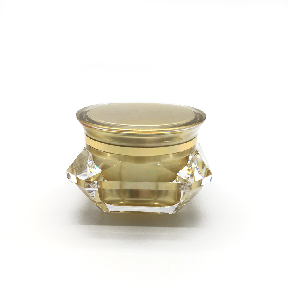 CUSTOMIZED!! Gold 5g Cosmetic Luxury Cream Jar Diamond Shape Special Cream Container for Eye Cream