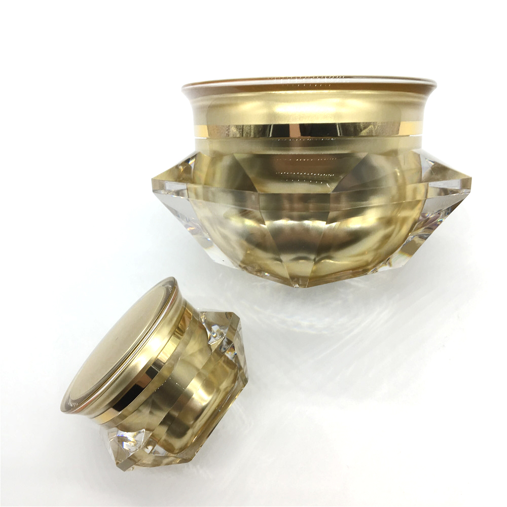 CUSTOMIZED!! Gold 5g Cosmetic Luxury Cream Jar Diamond Shape Special Cream Container for Eye Cream
