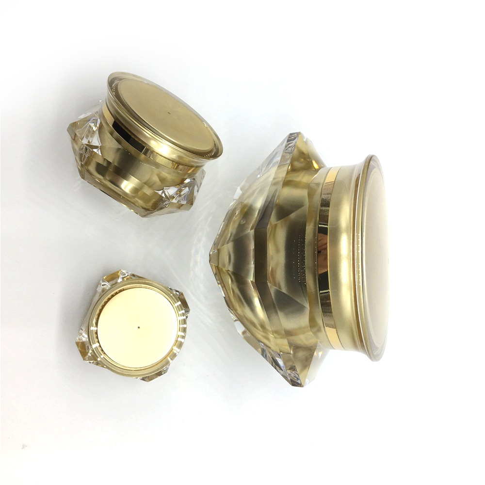 CUSTOMIZED!! Gold 5g Cosmetic Luxury Cream Jar Diamond Shape Special Cream Container for Eye Cream