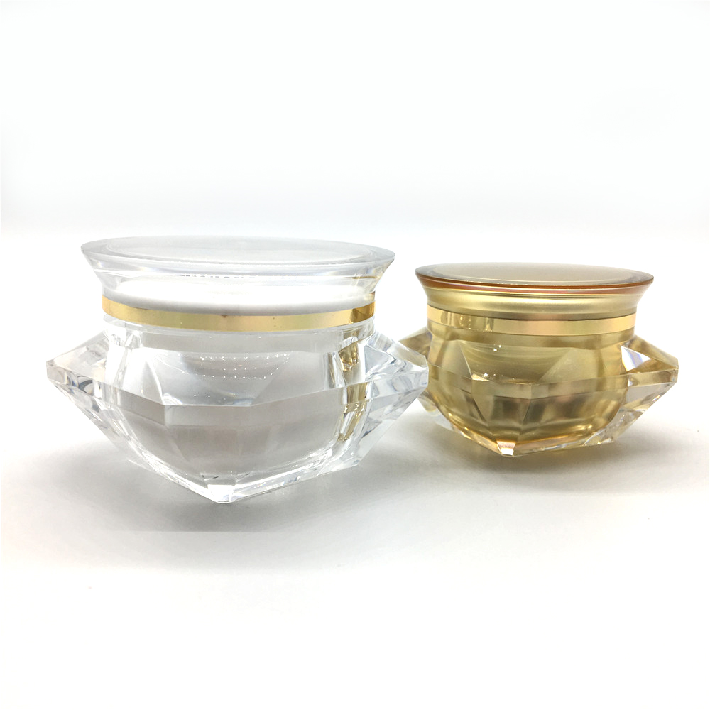 CUSTOMIZED!! Gold 5g Cosmetic Luxury Cream Jar Diamond Shape Special Cream Container for Eye Cream