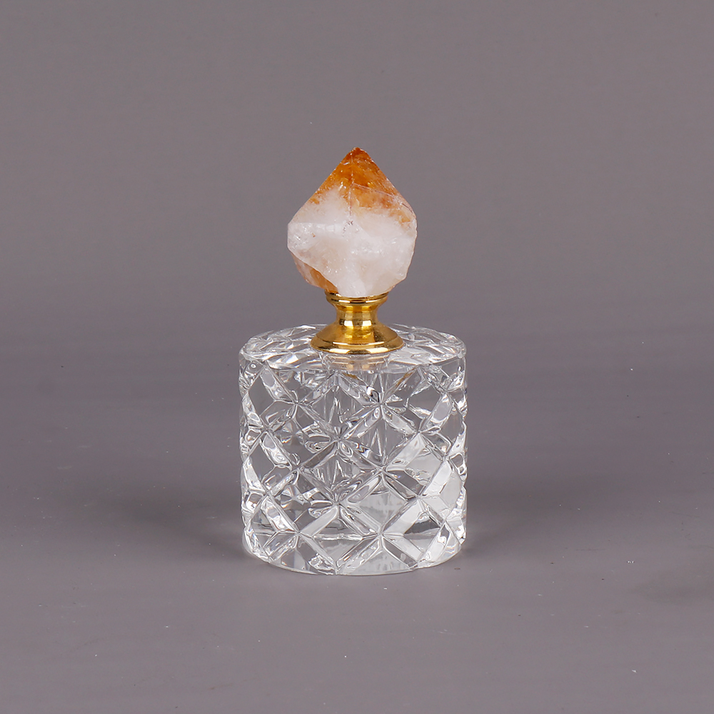 CXDGEM 6ml Gold Silver Plated Kyanite Geode Perfume Bottles Healing Mineral Quartz Perfume Bottle Portable Wedding Home Decor