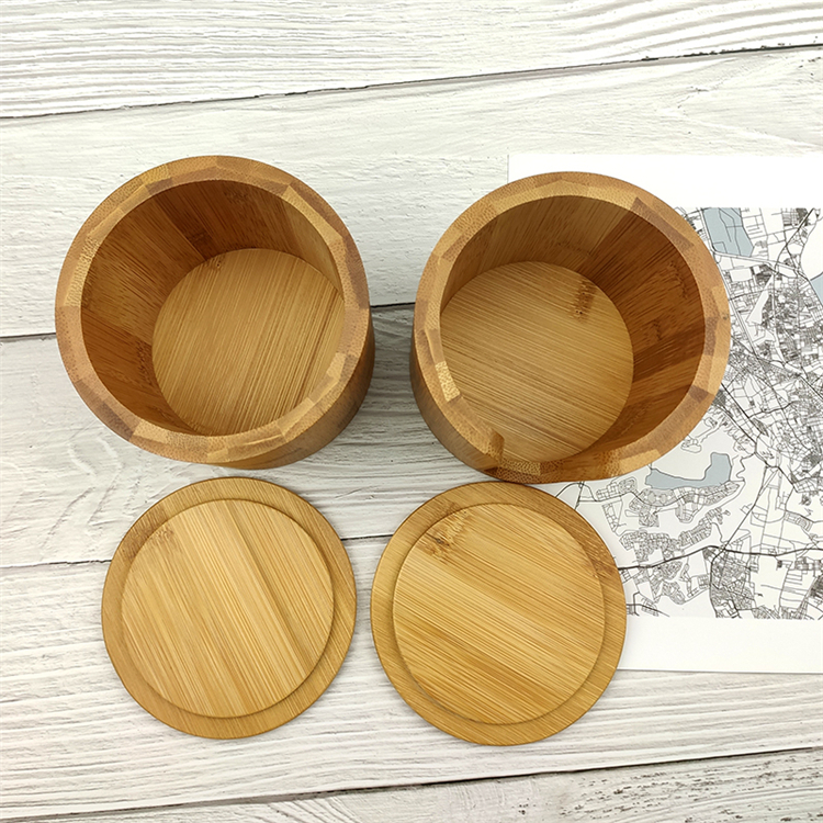 Caja de sal de bambu custom high quality bamboo box for kitchen Bamboo Salt Box